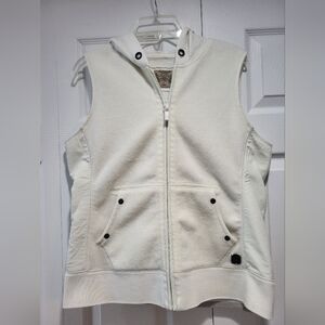 Ruff Hewn Cream Sleeveless Hoodie Vest, Size L